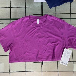 Lululemon NWT All Yours Crop Tee Vivid Plum Size 6